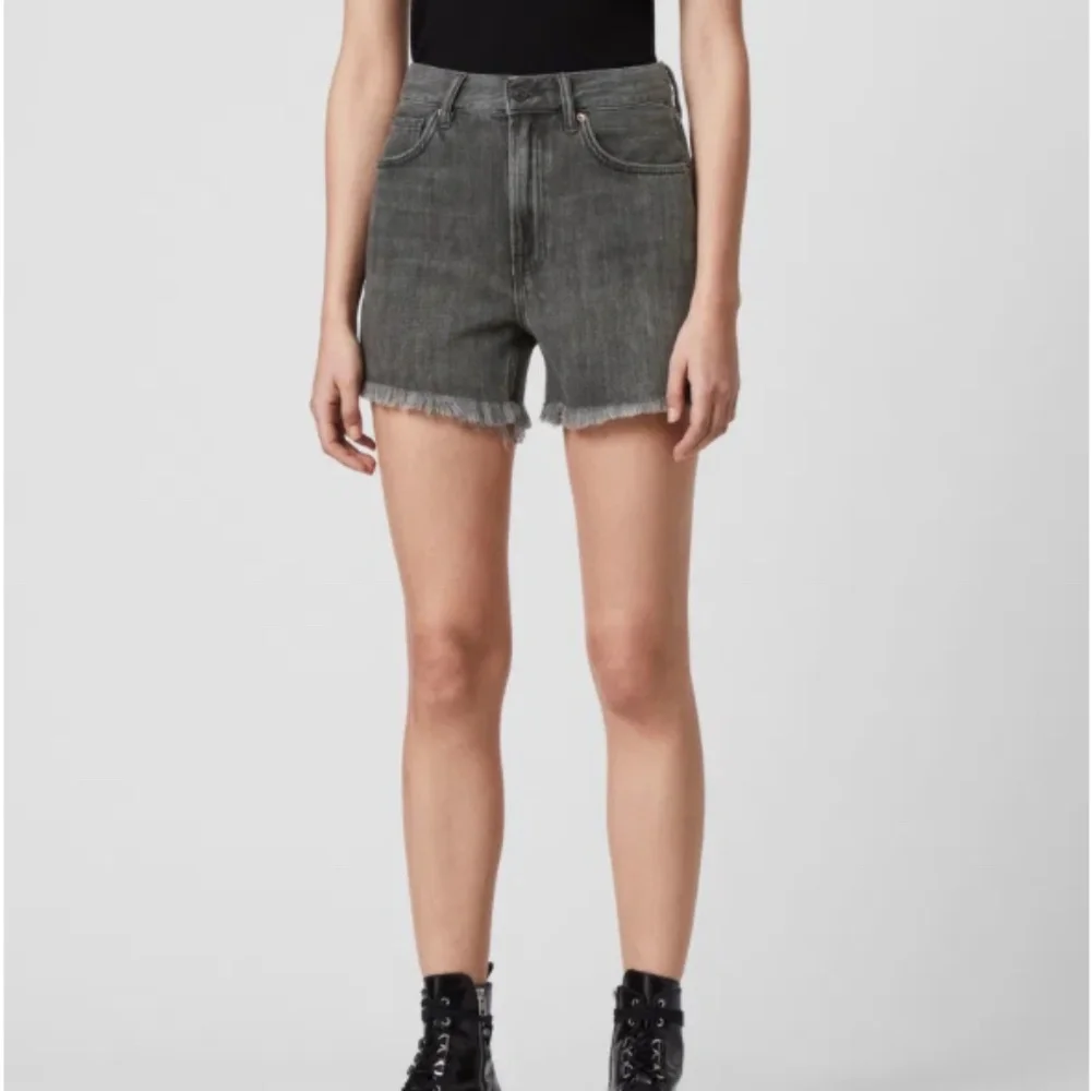 ALLSAINTS Yanni Denim Shorts Gray W27 Raw Hem Distressed
